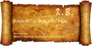 Konrád Boglárka névjegykártya